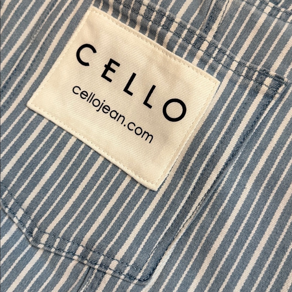 Cello Blue and White Striped Denim Tote - Picture 2 of 4